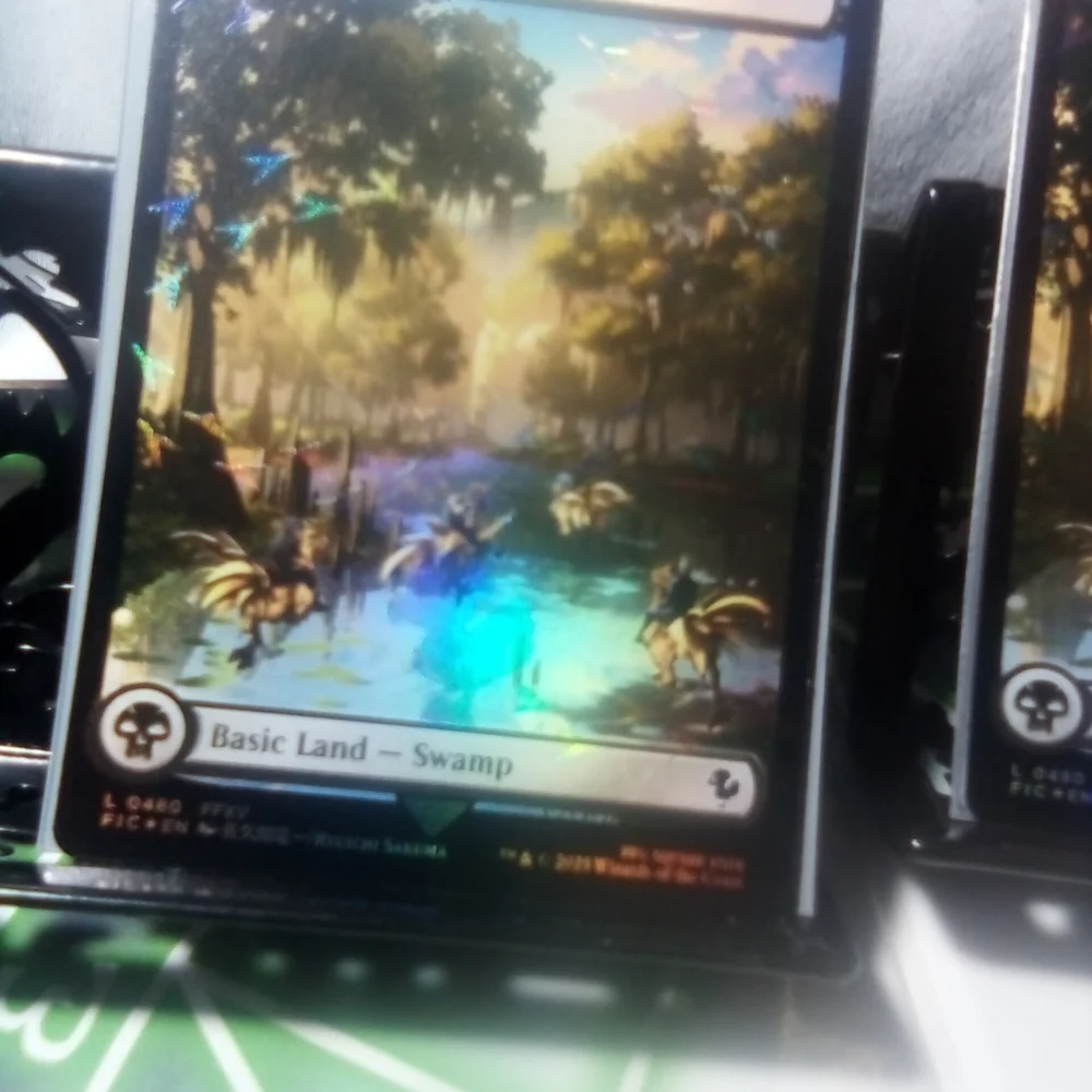 2 CHOCOBO TRACKS FOIL Full Art SWAMP Basic Land FIC NM Cards #0480